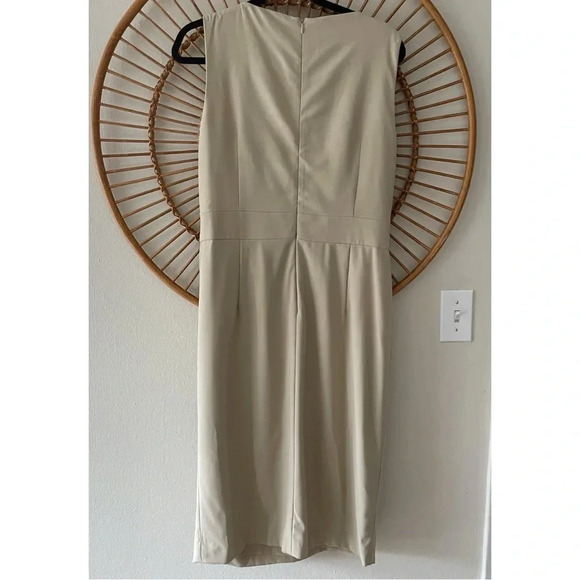 Michael Kors Collection Made in Italy khaki wool sheath dress Size 14 - Picture 2 of 10